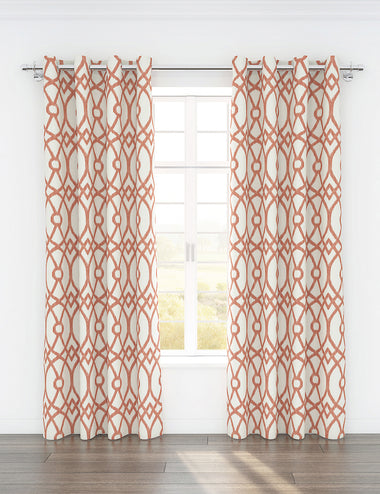 Piper Coral Printed Grommet Panel