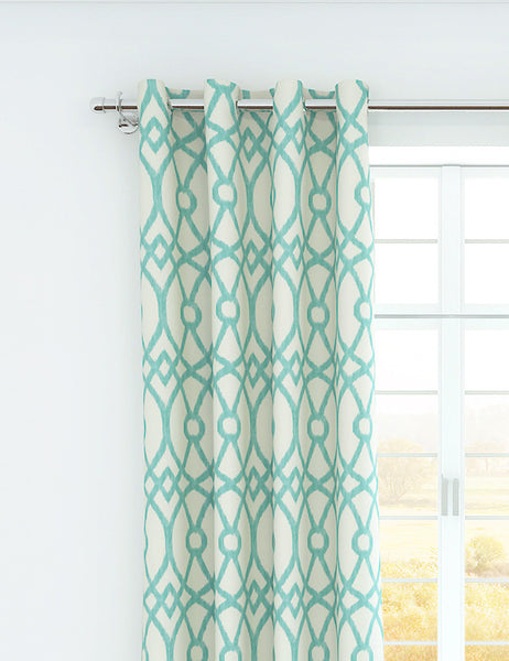 Piper Aqua Printed Grommet Panel