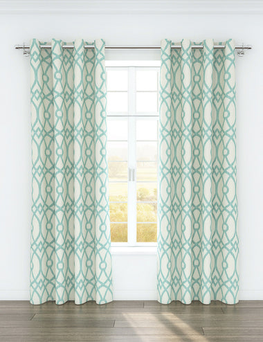 Piper Aqua Printed Grommet Panel