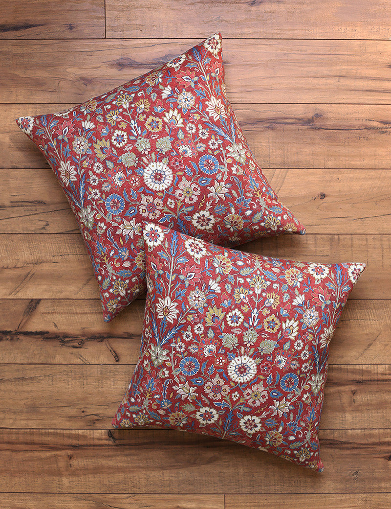 Indira Crimson Throw Pillows Colorfly Home