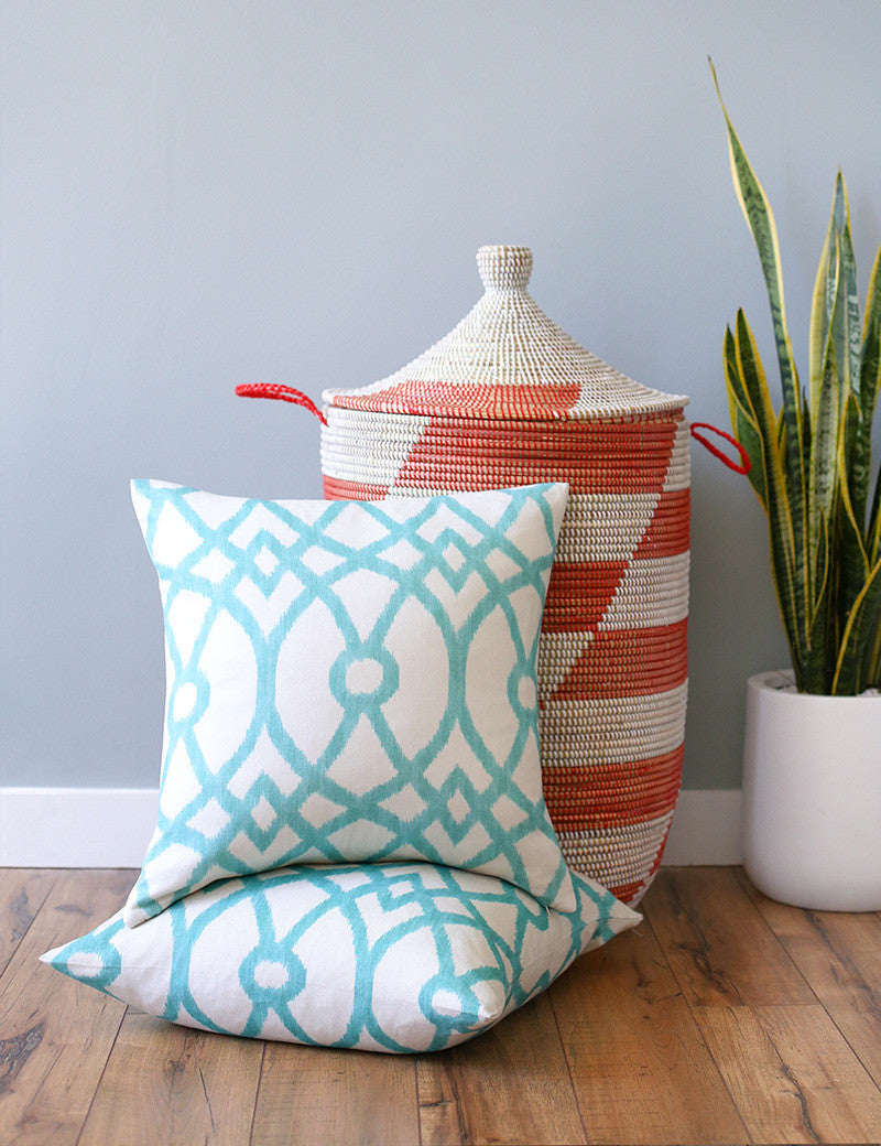 Piper Aqua Throw Pillows Colorfly Home